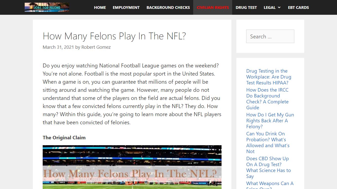 How Many Felons Are In The NFL? 2021 UPDATED - Jobs For Felons: Jobs ...